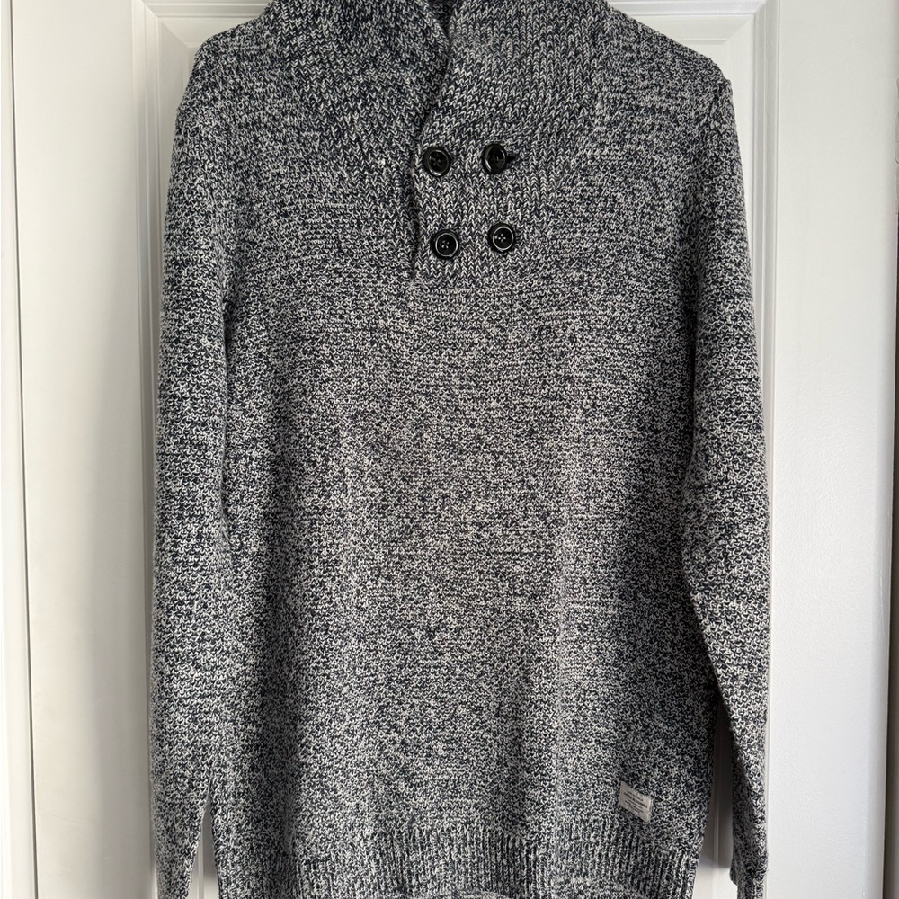 Jack & Jones Black and White Cowl Neck Sweater